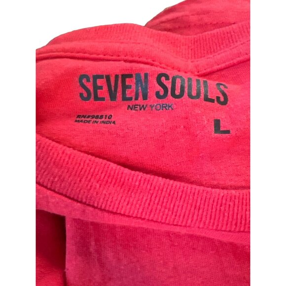 Seven Souls Stay True Until the End of Time Graphic Tee Shirt Size Large Red NWT - Picture 4 of 4